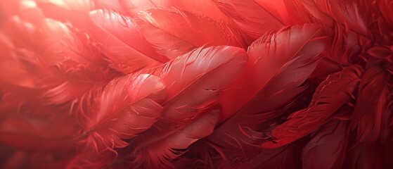 Obraz premium Red feathers wallpaper hd wallpaper. Generative AI.