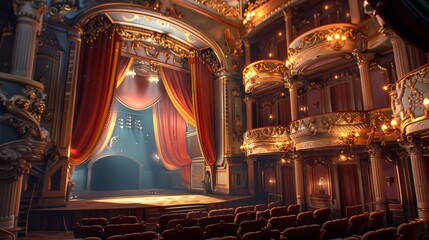 Mythical 3D image of the best theater lives in estonia --ar 16:9 Job ID: aa423353-7ed2-4ee0-9ed7-3013dac39729