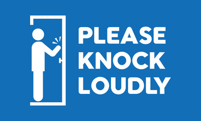 knock loudly door sign vector