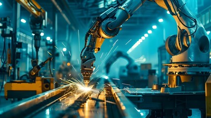 Welding Robot Orchestrates Automotive Assembly Symphony in a Buzzing Factory Generative ai