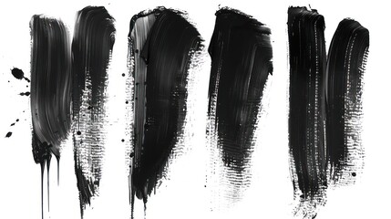 set of black brush stroke