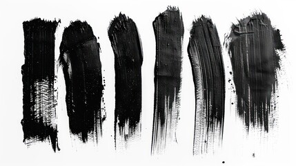 set of black brush stroke