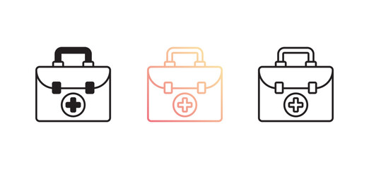 First Aid Kit icon design with white background stock illustration