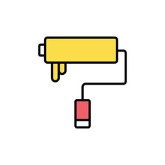 Paint Roller icon design with white background stock illustration