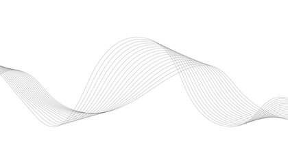 Wave lines smooth flowing dynamic isolated on white background. Technology, digital, communication, science, music concept vector background illustration