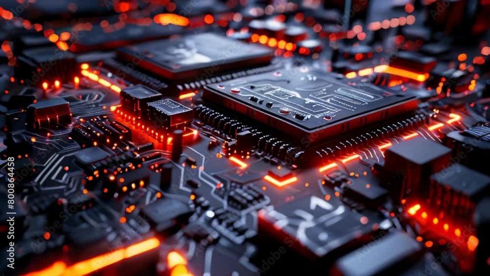 Poster a generic abstract high tech computer hardware closeup