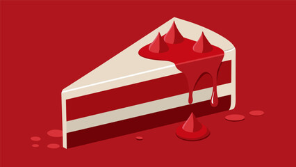 A slice of decadent red velvet cake with its deep red hue symbolizing the sweat and tears shed by ancestors to pave the way for future generations.. Vector illustration