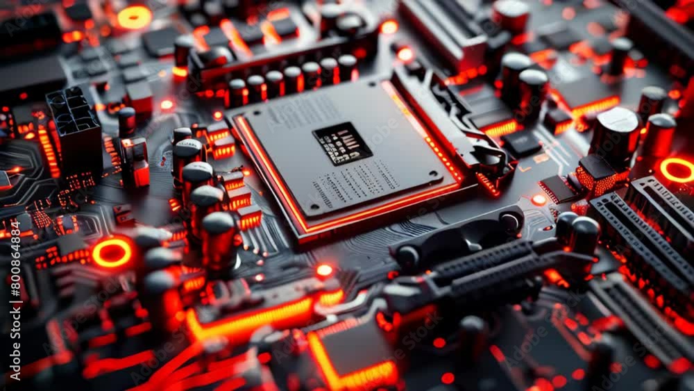 Poster a generic abstract high tech computer hardware closeup