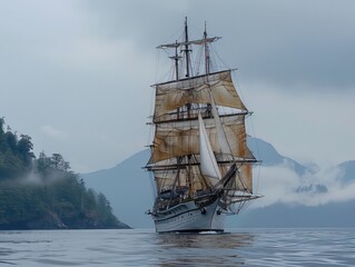 a tall ship under sail