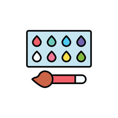 Watercolors icon design with white background stock illustration