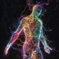 abstract image of all systems of the human body