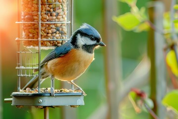 Obraz premium Creating bird feeders using seeds and fat