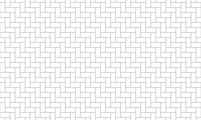 Grey outline rectangle herringbone pattern. Brick wall seamless pattern. Vector Repeating Texture.