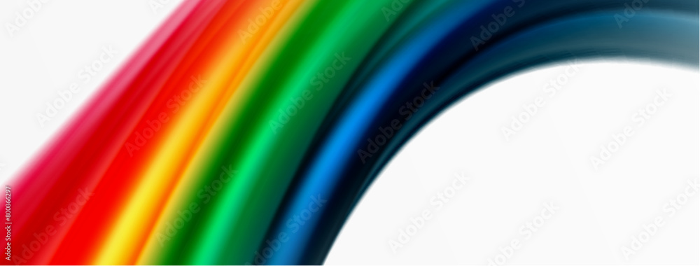 Poster a vivid macro photograph capturing the colorfulness of a rainbow against a white backdrop. the elect