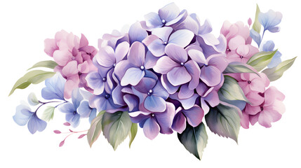 Obraz premium Digital vintage hydrangea floral bouquet abstract graphic poster web page PPT background