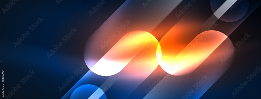 Poster the electric blue lights against the dark blue background resemble a celestial object in the sky. th