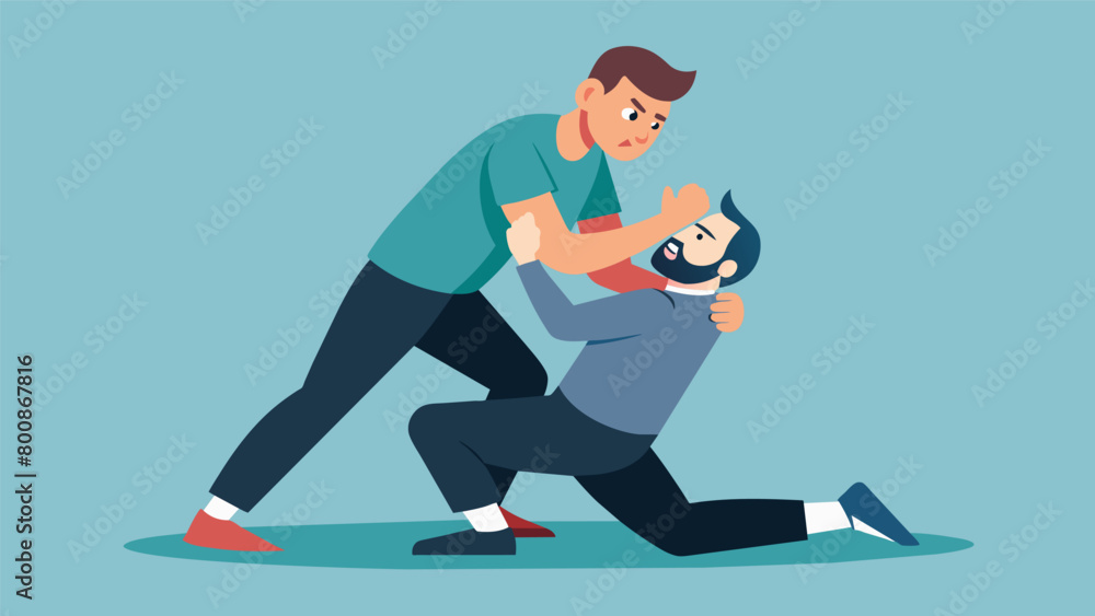 Poster an instructor demonstrates how to effectively break out of a chokehold a common scenario in real lif