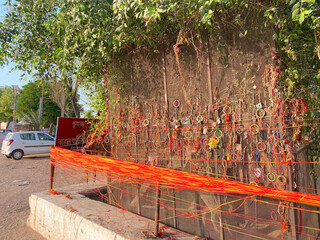 Mannat Ke Dhage, Mannat Bangle, Mannat Thread, Thread of Hope, Mannat Strings for the belivers of lord om banna at rohit, pali district rajasthan india, mannat ke dhage on om banna temple rohit, pali.