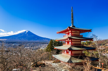 富士山と五重塔　富士吉田