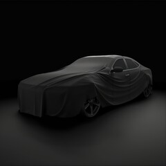 car covered with black cloth