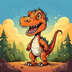 Obraz premium dino cartoon
