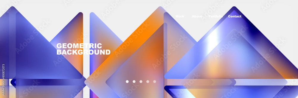 Poster a striking design featuring a combination of electric blue triangles against a white background rese