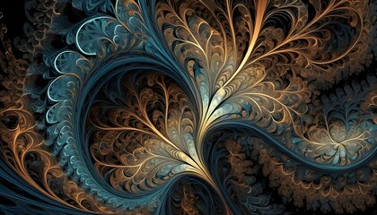 Abstract Digital Artwork With Intricate Fractal Pa Upscaled