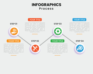 Fototapeta premium Business infographic element with 4 options steps
