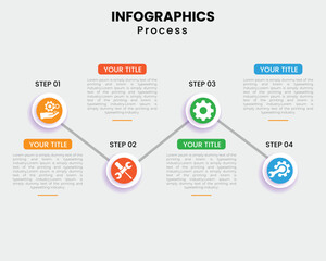 Business infographic element with 4 options steps