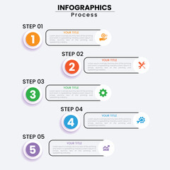 Business infographic element with 5 options steps