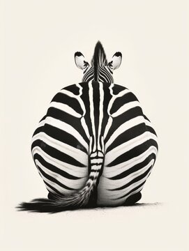 aesthetic black and white photo of a wild zebra