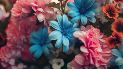 Vibrant blue and pink flowers are full of life and a reminder of beauty and joy