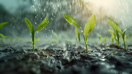 農作物は実りの雨によって成長する