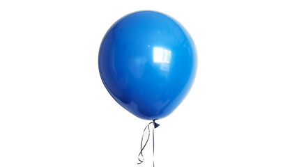 One blue balloon isolated on white background 
