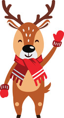 Vector illustration Character Cute deer isolated on white background