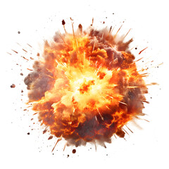 Realistic explosion on a transparent background, png, fireball