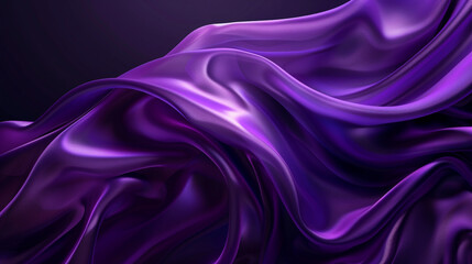 Fototapeta premium Rich Purple Silky Wave Background, Abstract Fluid Dynamics