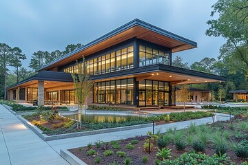 Obraz premium Adaptive Reuse Architecture: Transforming Abandoned Industrial Factory into Vibrant Community Center