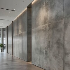 parts of a modern house with a gray wall