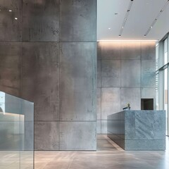 parts of a modern house with a gray wall