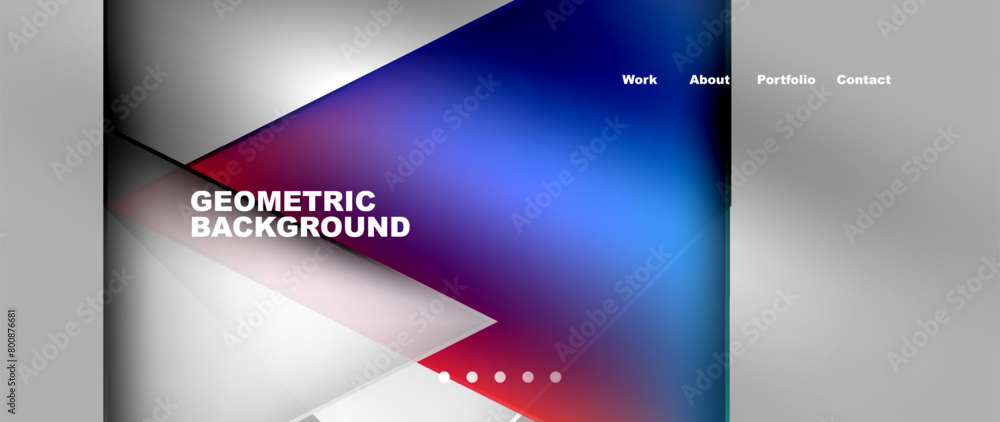 Aufkleber a rectangular geometric background featuring red, white, and blue triangles on a gray backdrop. the 