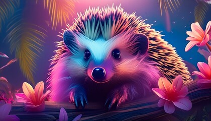 hedgehogs in the middle of a beautiful tropical forest