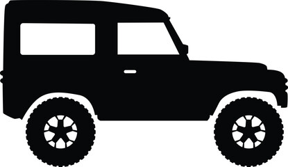 Side view car silhouette illustration