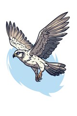 Obraz premium A majestic hawk soars through the sky, its wings outstretched and its feathers gleaming in the sunlight