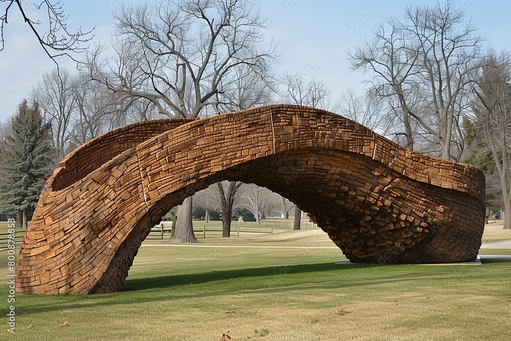 Poster biomorphic bridge: seamlessly integrating natural landscape architecture