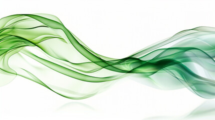 Jade green wave flow, vibrant and soothing jade green wave abstract isolated on white.