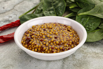 Spicy grain mustard sauce dip