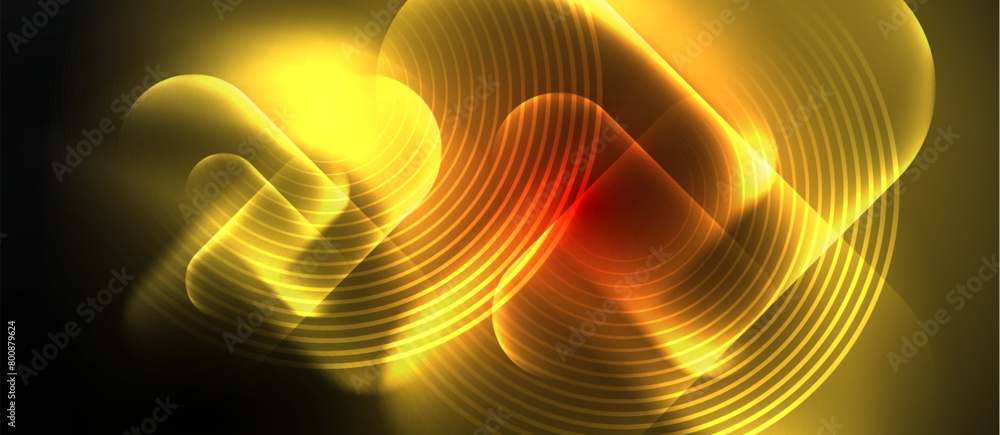 Poster amber and orange lines create a fiery gas effect on a black canvas, forming a mesmerizing art piece.