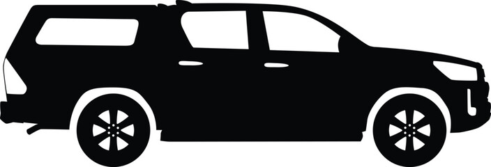 Side view car silhouette illustration