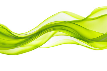 Lime wave abstract, vibrant and smooth lime green wave isolated on white.